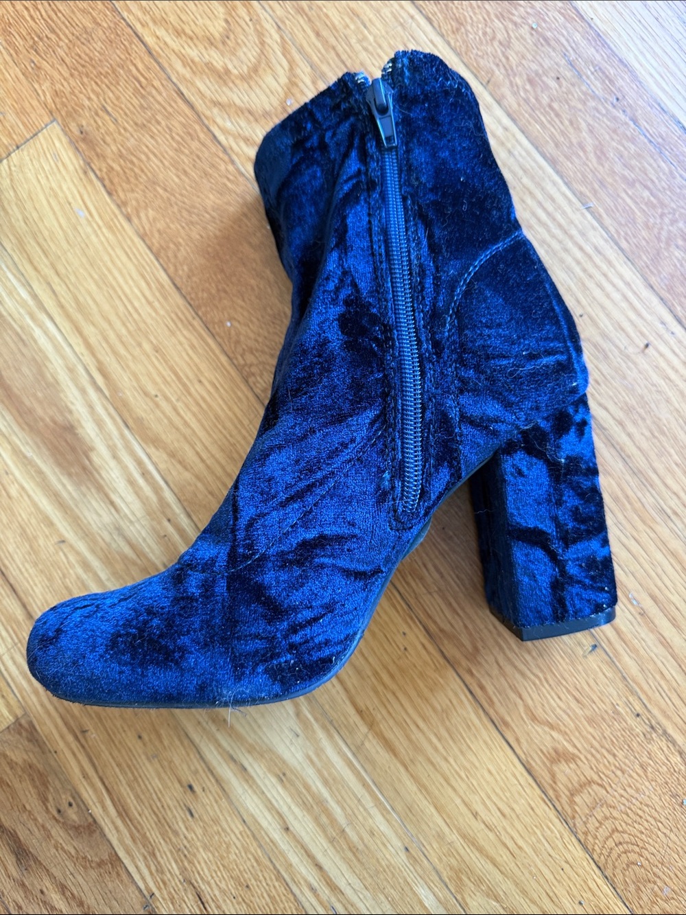 MIA Velvet Ankle Boot in Deep Blue